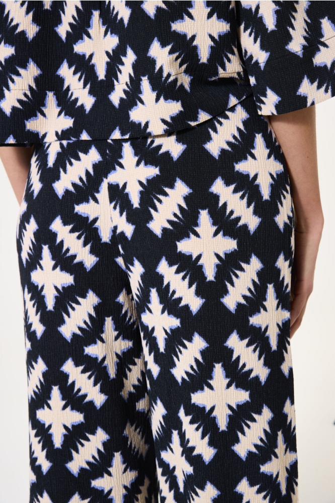 BROEK MET PRINT H50115 60 BLACK